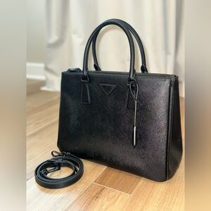 Prada Saffiano Leather "Galleria" Medium Bag- Monochrome “Lights Out” Limited Ed